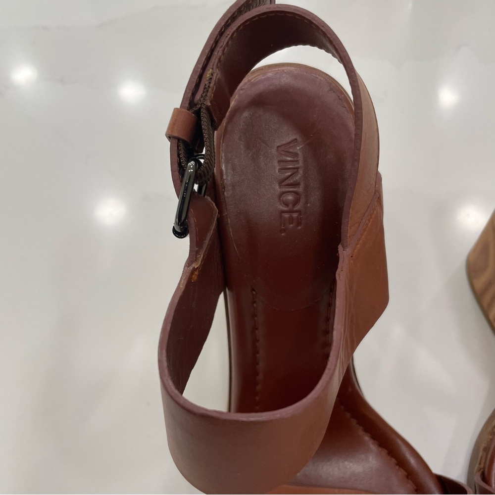Vince wood Block Heel Sandals - Picture 9 of 15